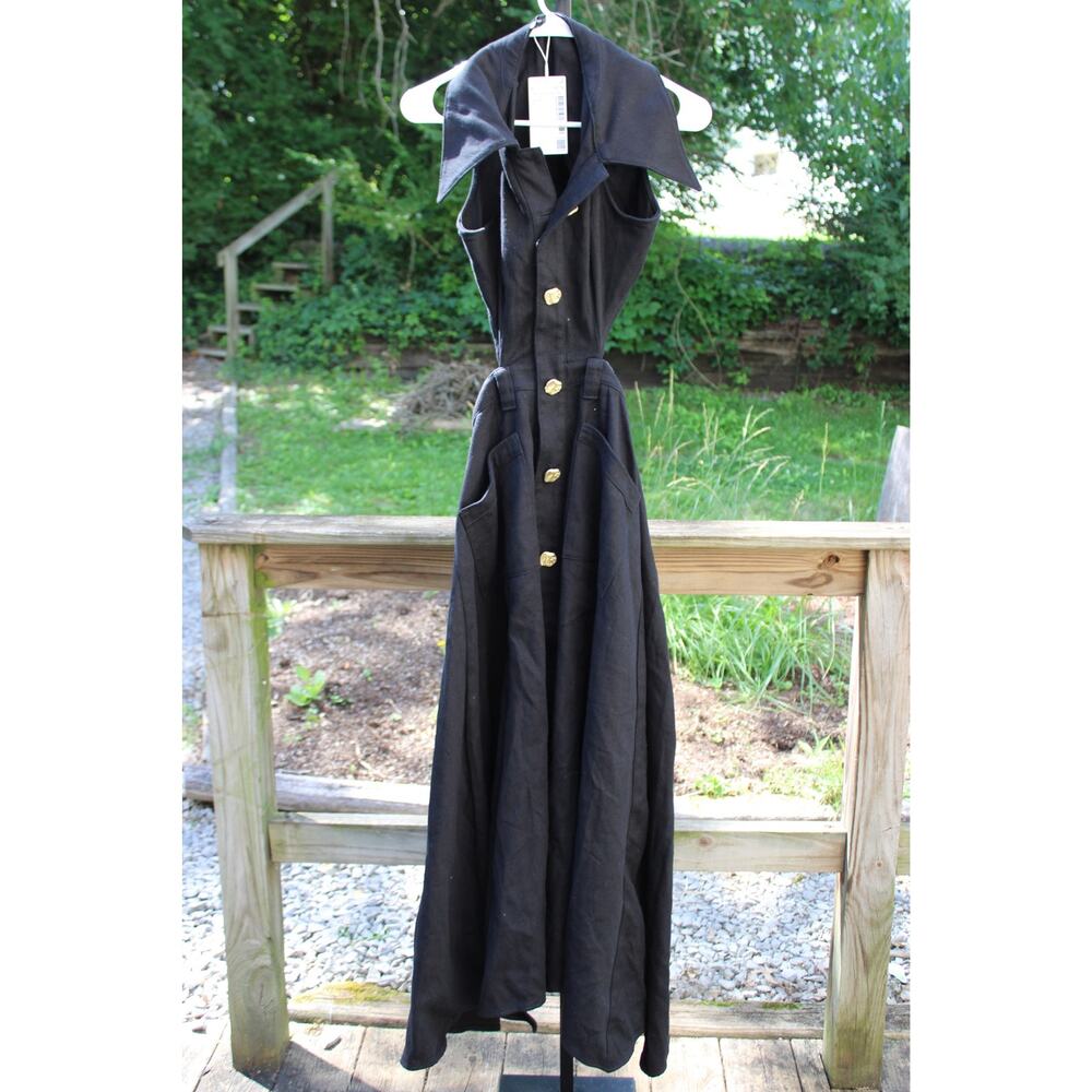 Urban Revivo Black Cut-Out Sleeveless Denim Maxi Dress π€β¨ | Size 4 - Picture 3 of 13